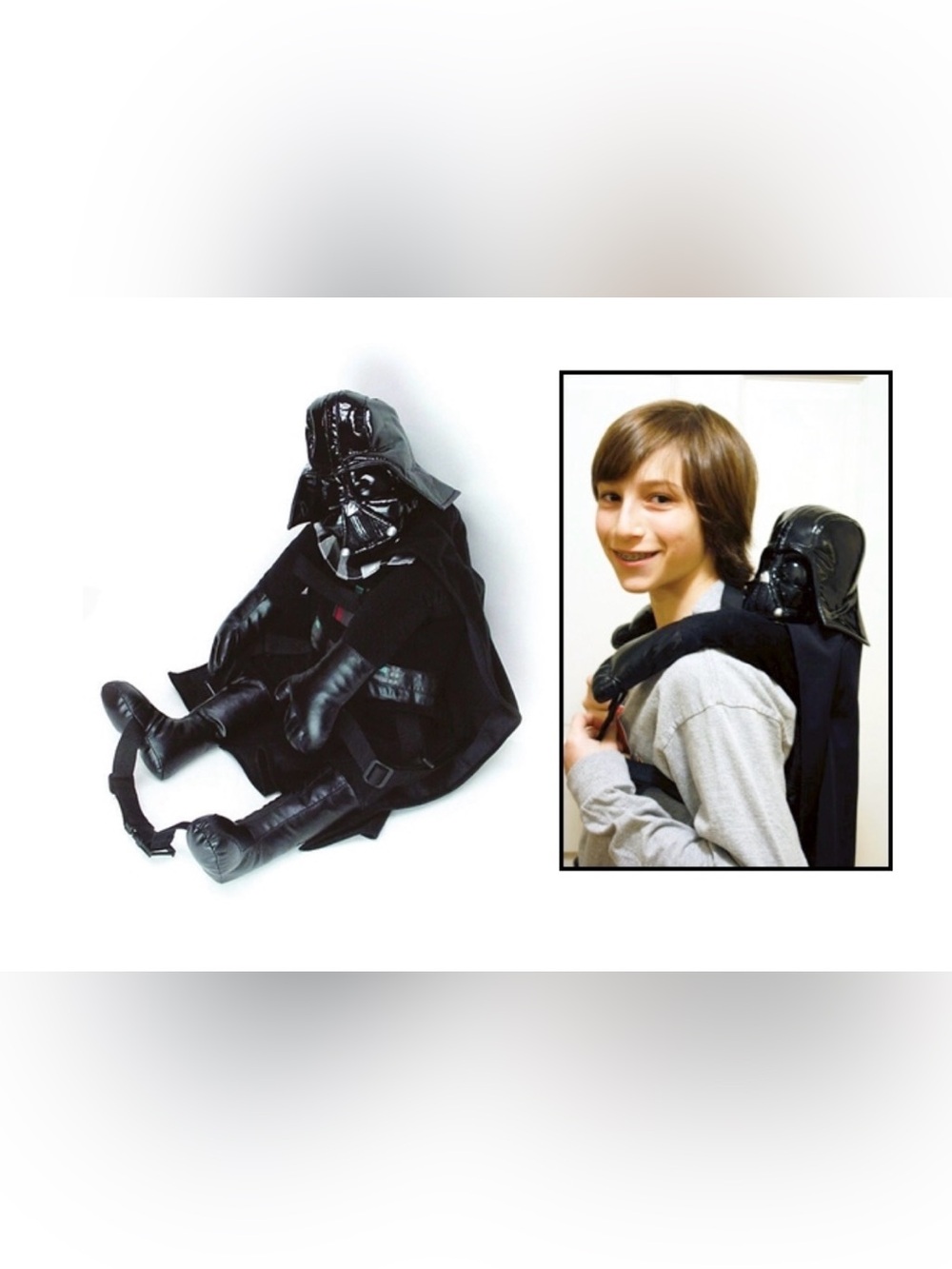Vintage Star Wars Black Darth Vader Plush Character Backpack